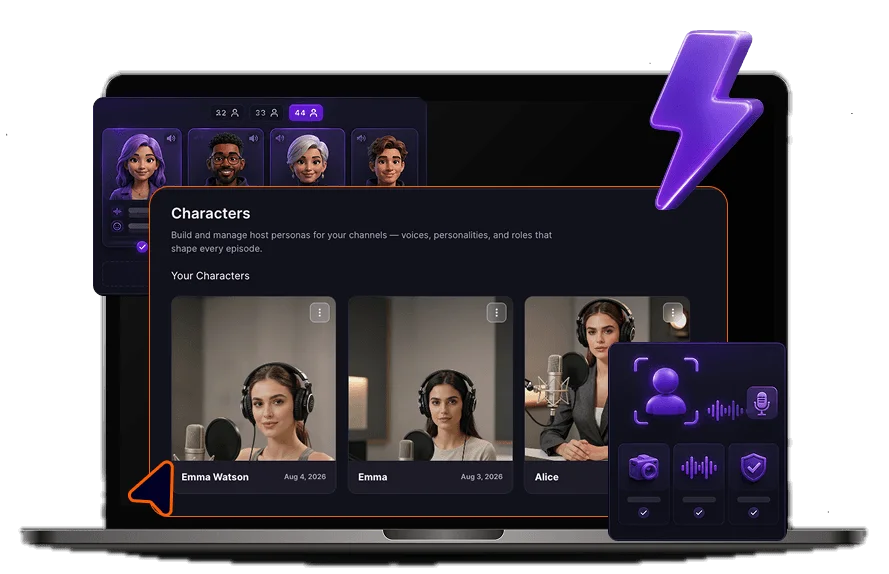 PodShorts dashboard showing connected AI content tools